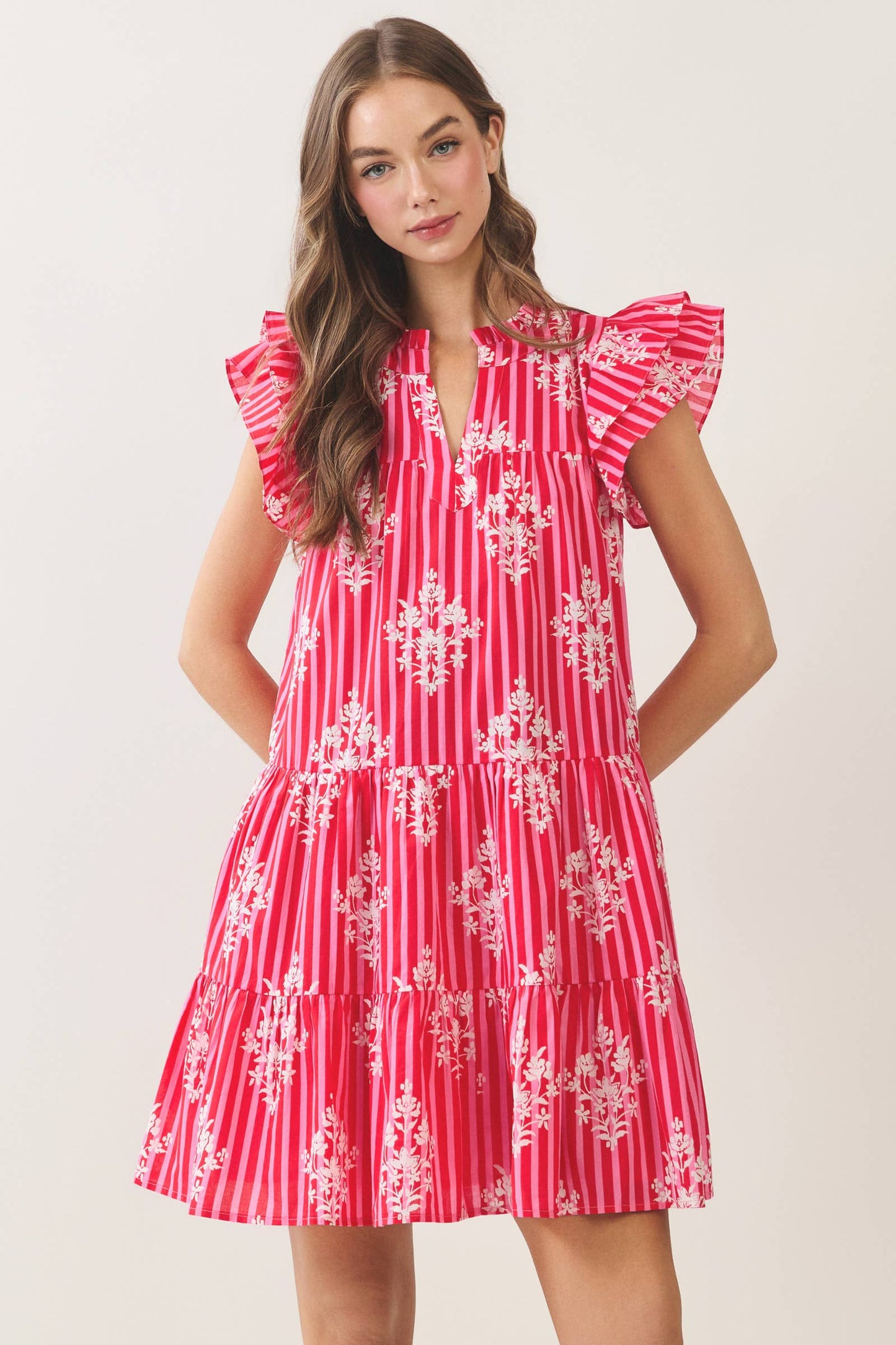 Floral Tiered Babydoll Mini Dress