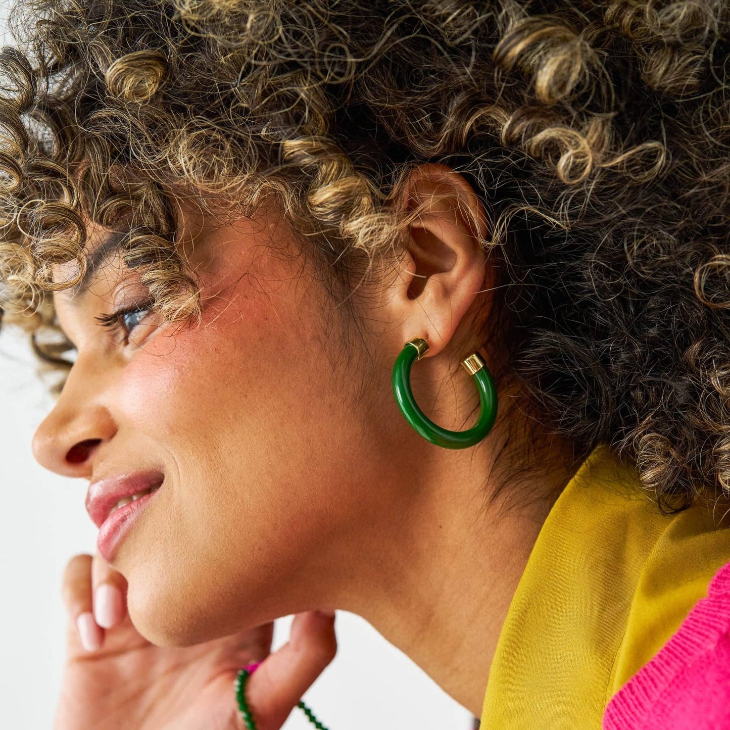 Winona Shiny Resin Hoop Earrings