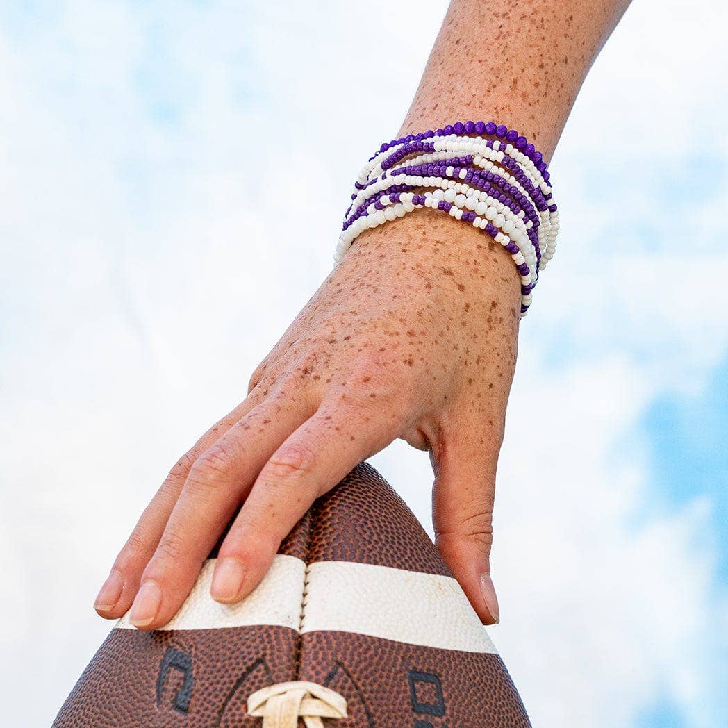Game Day Beaded 10 Strand Stretch Bracelet Set