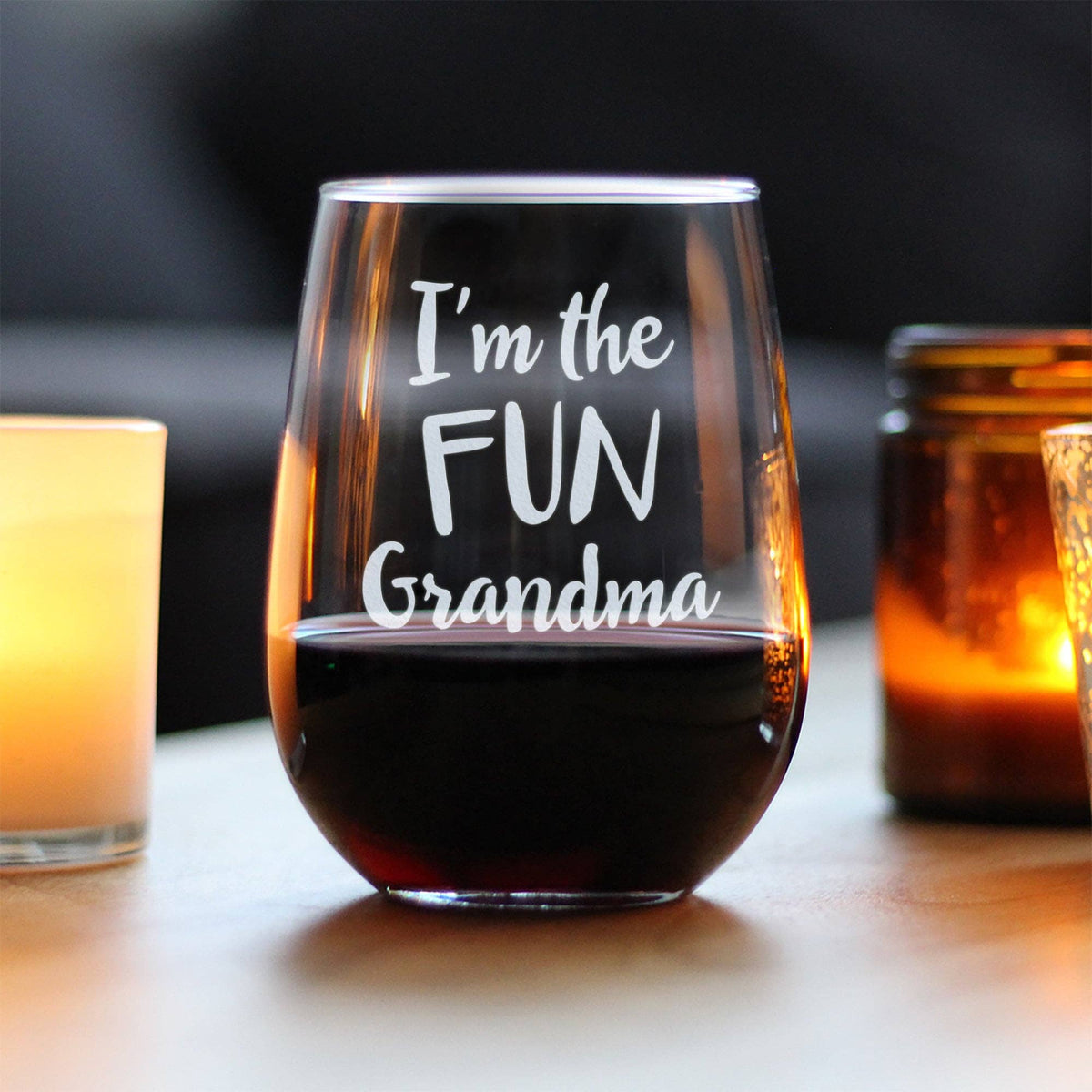 Fun Grandma Stemless Wine Glass