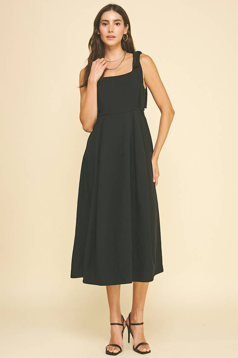 Ribbon Detailed Sleeve Midi Dress