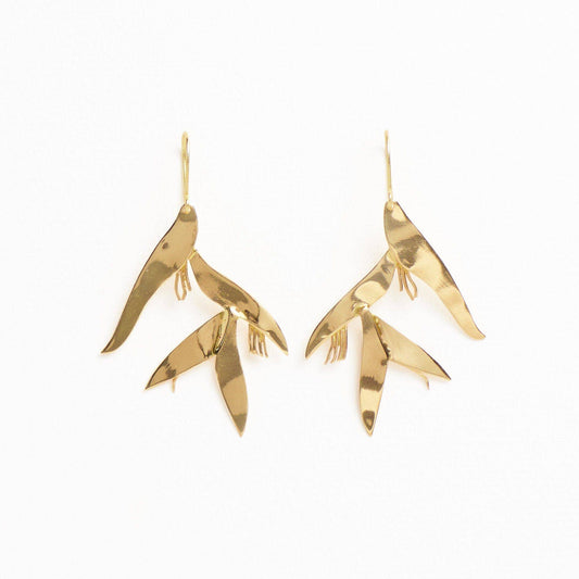 Marisol Birds Of Paradise Dangle Earrings Brass