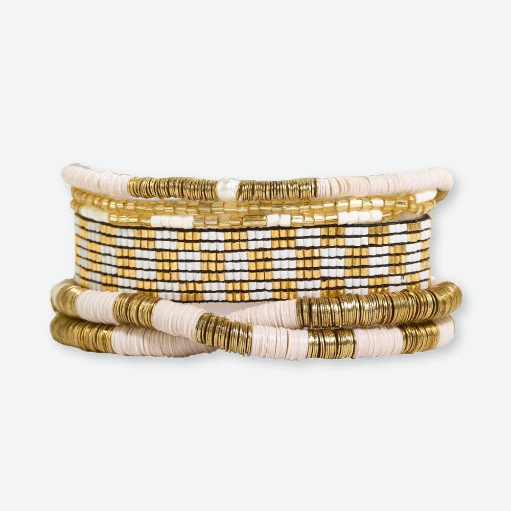 Mixed Bracelet Stack of 6 Gold Digger