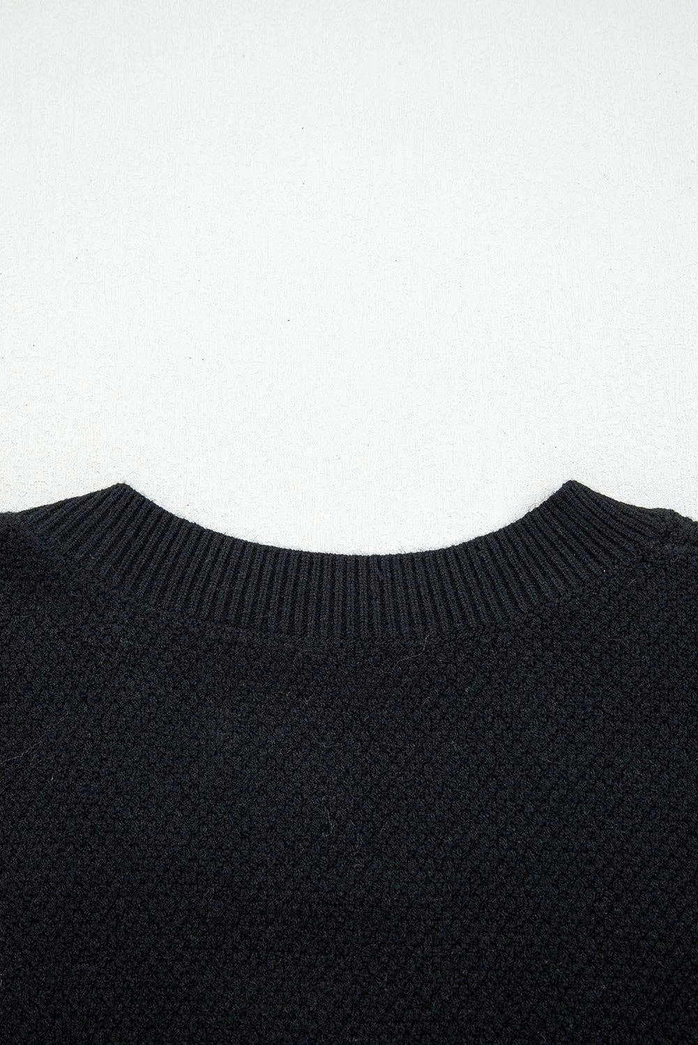 Color Block Knit Striped Sleeve Detail Casual Sweater