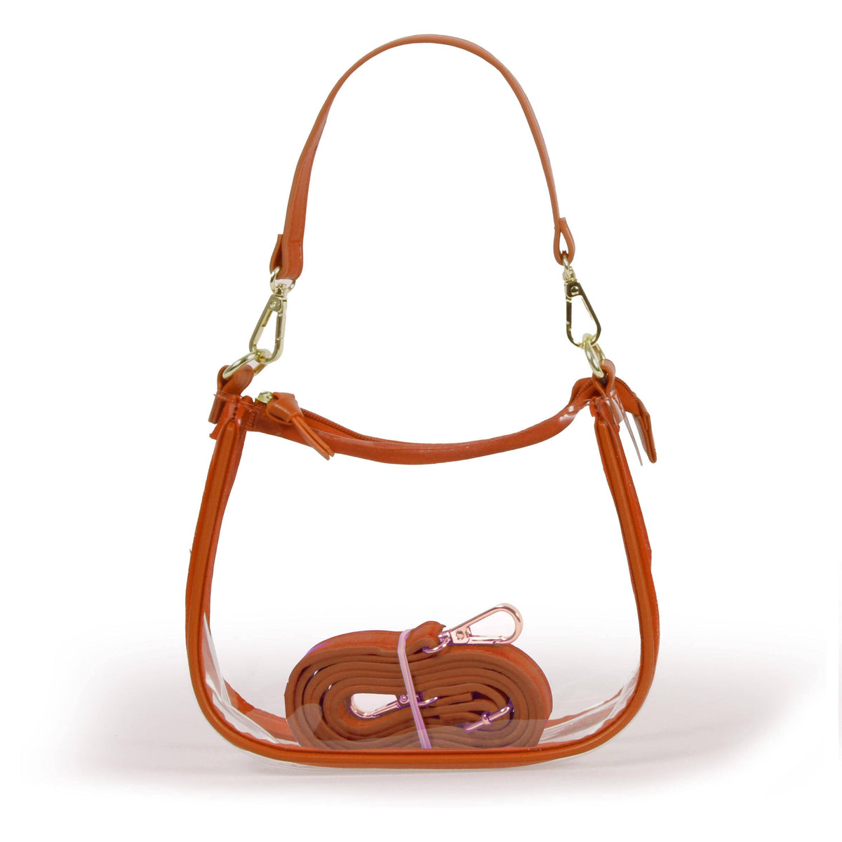 The Clara Clear Purse - Burnt Orange