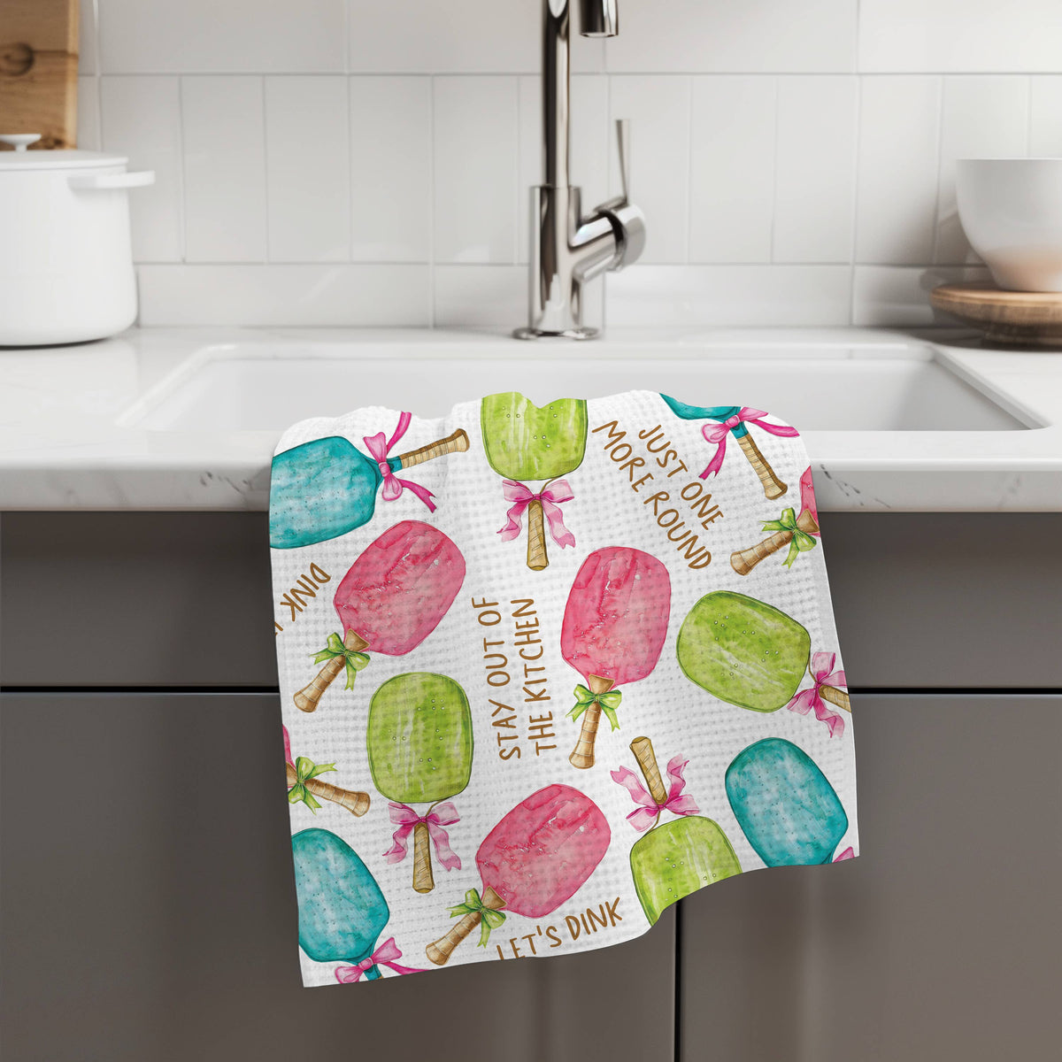 Pickleball Paddle Court Kitchen Towel