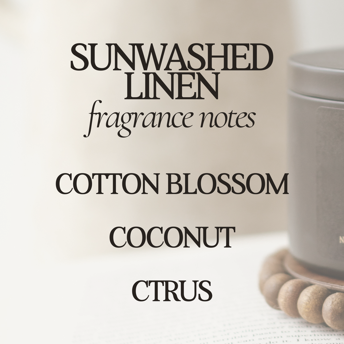Sunwashed Linen 12 oz Soy Candle