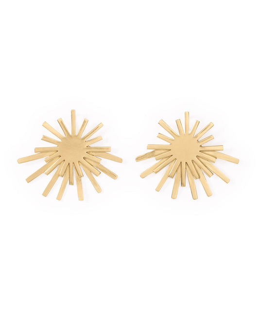 Eliza Starburst Post Earrings Brass