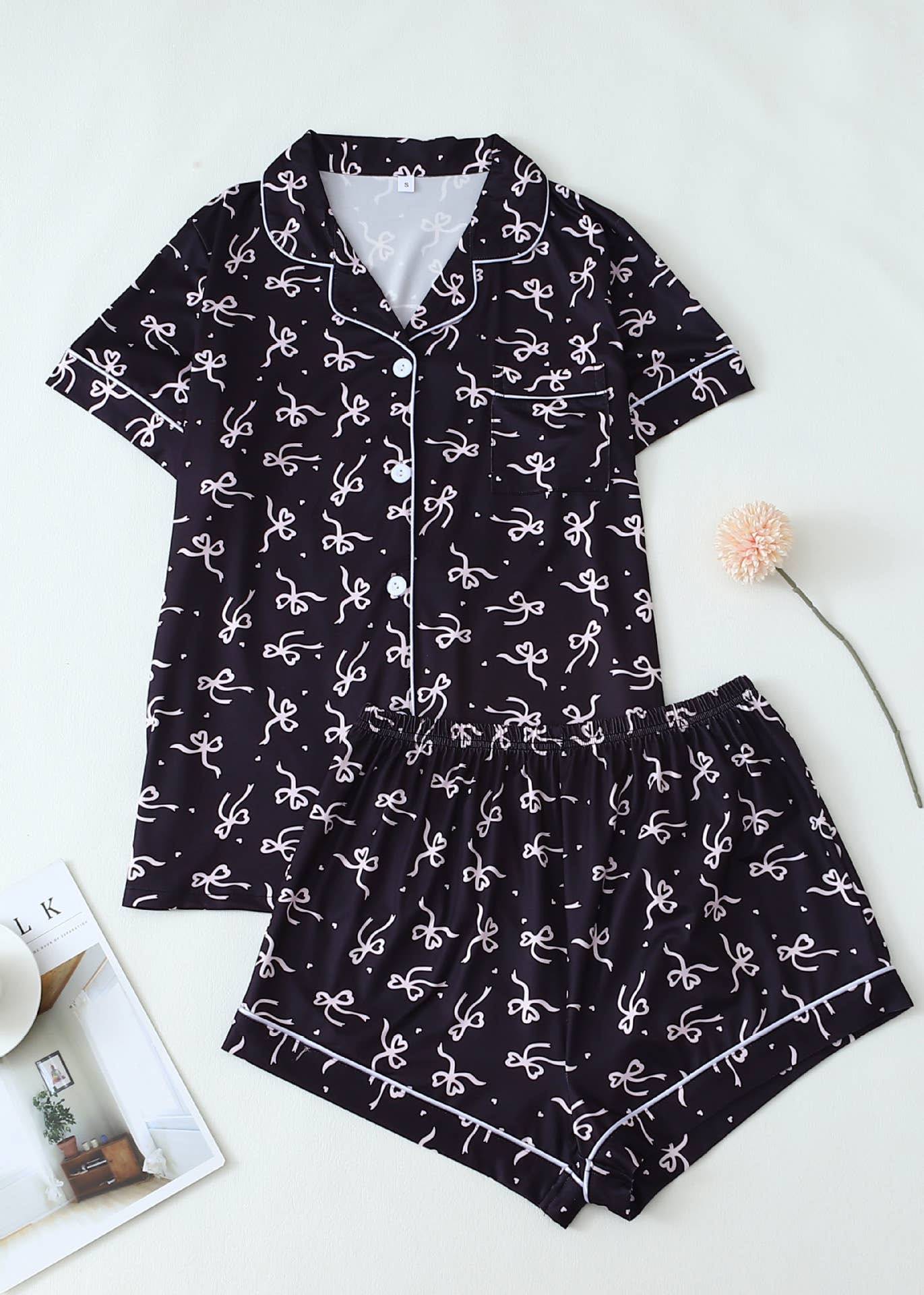 Cozy Cute Bows Prints Pajamas Set