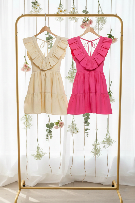 Romantic Ruffle Tiered Dress with Open Back 5187IMD