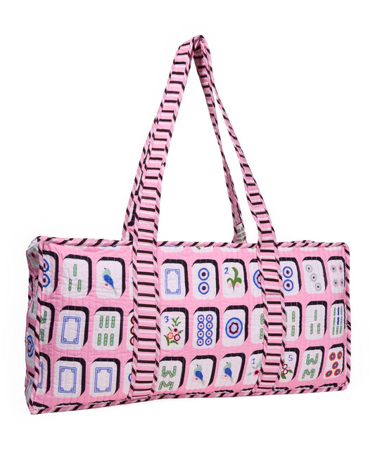 Kaya Mahjong Zippered Game Bag Pink