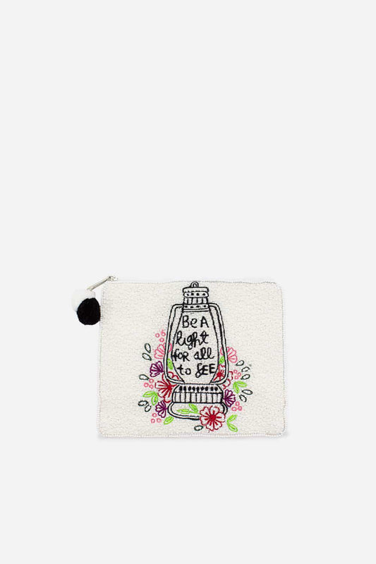 BE A LIGHT BEADED COIN POUCH