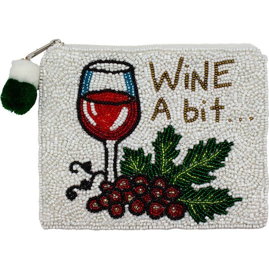 Wine a Bit Beaded Pouch