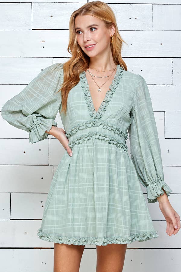 Three quarter sleeve dress - Cream