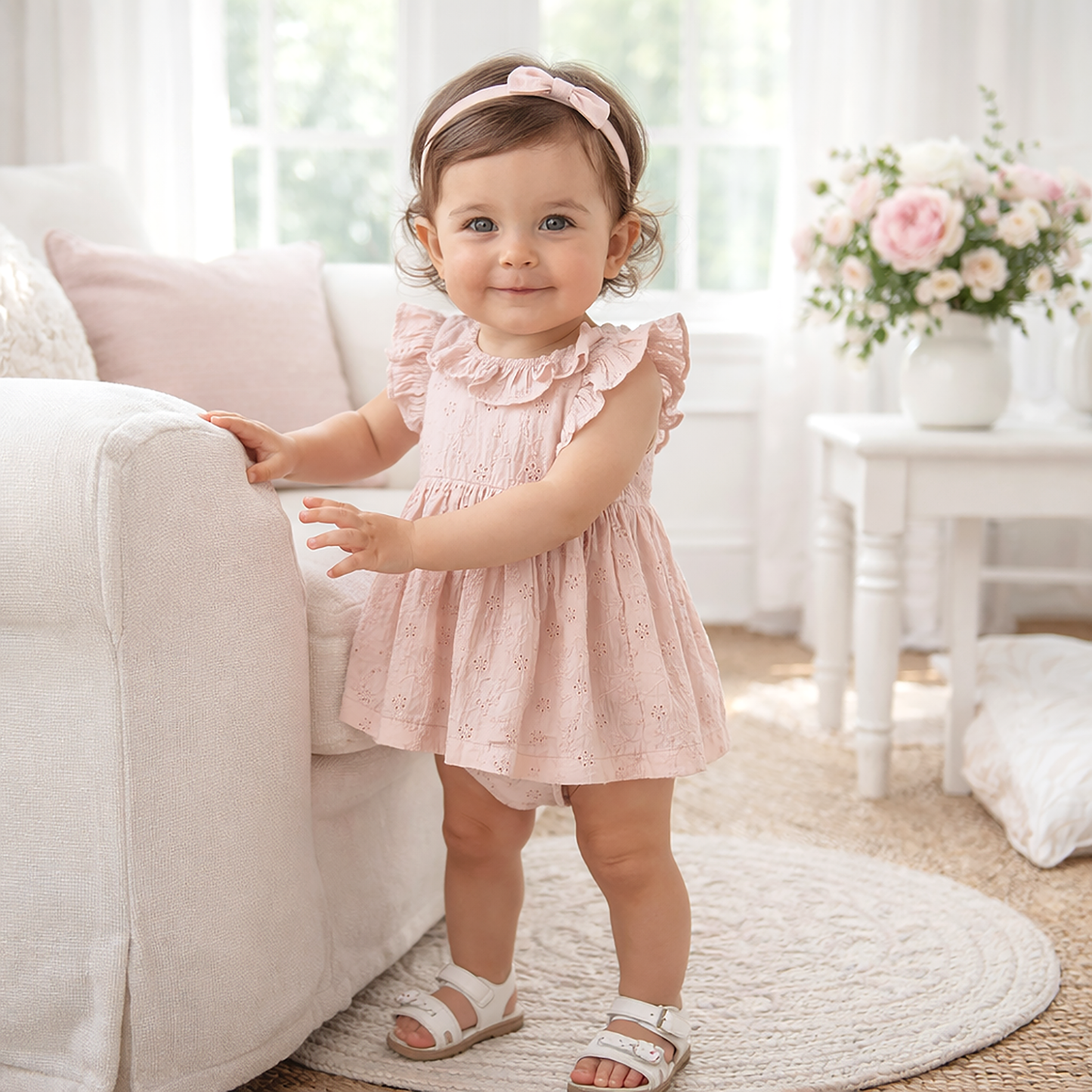 Eyelet Skirted Baby Bodysuit – Cotton for Special Occasions