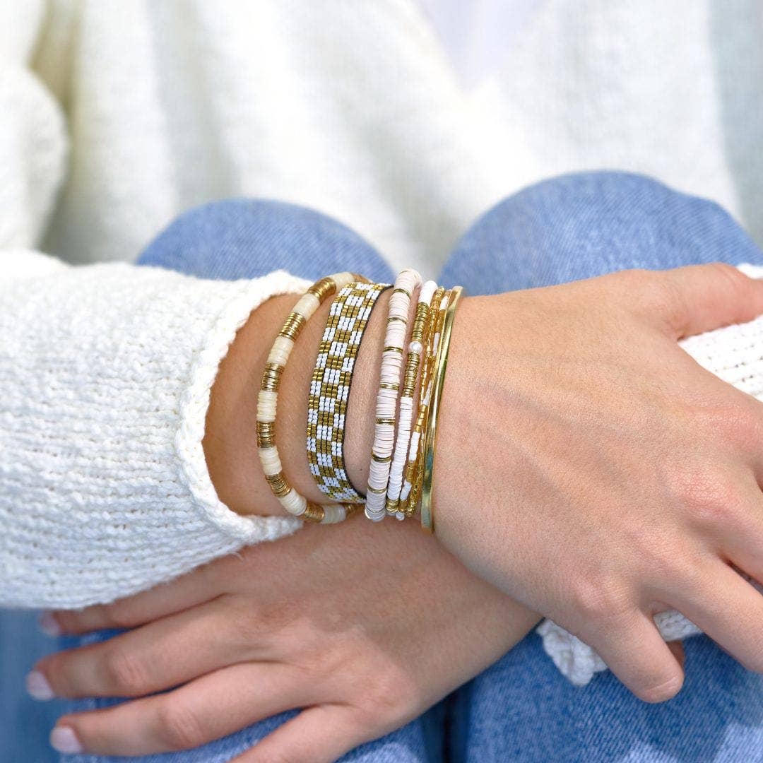 Mixed Bracelet Stack of 6 Gold Digger