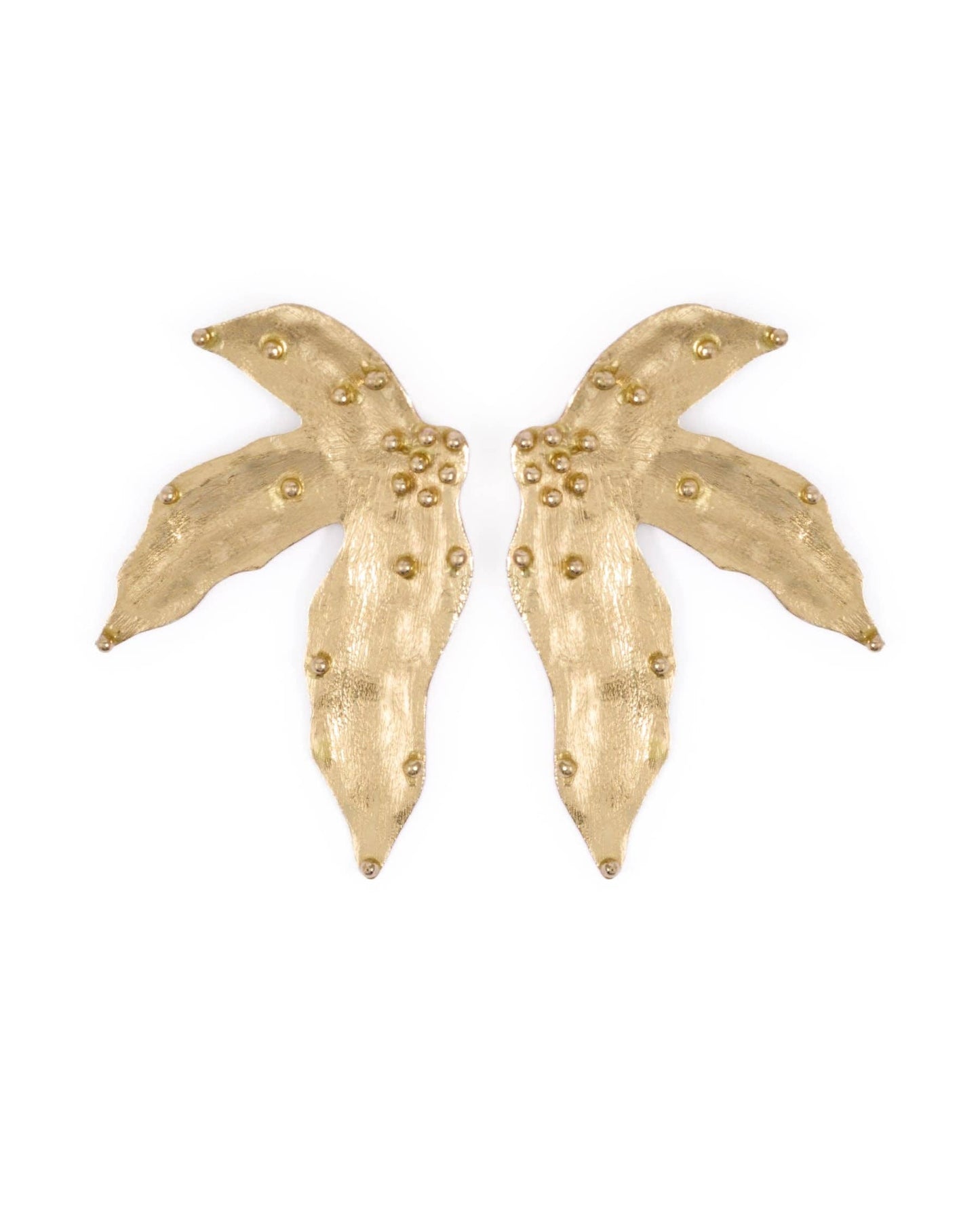 Emmie Three Petal Statement Post Earrings Brass