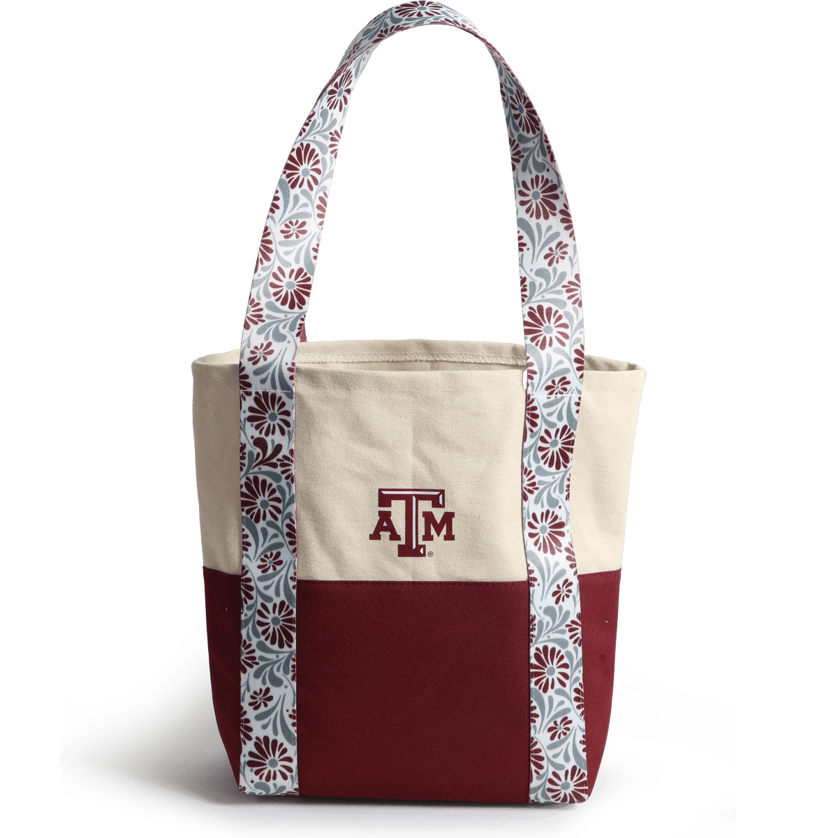 Canvas Mini Tote with Floral Straps - Texas A&M Aggies