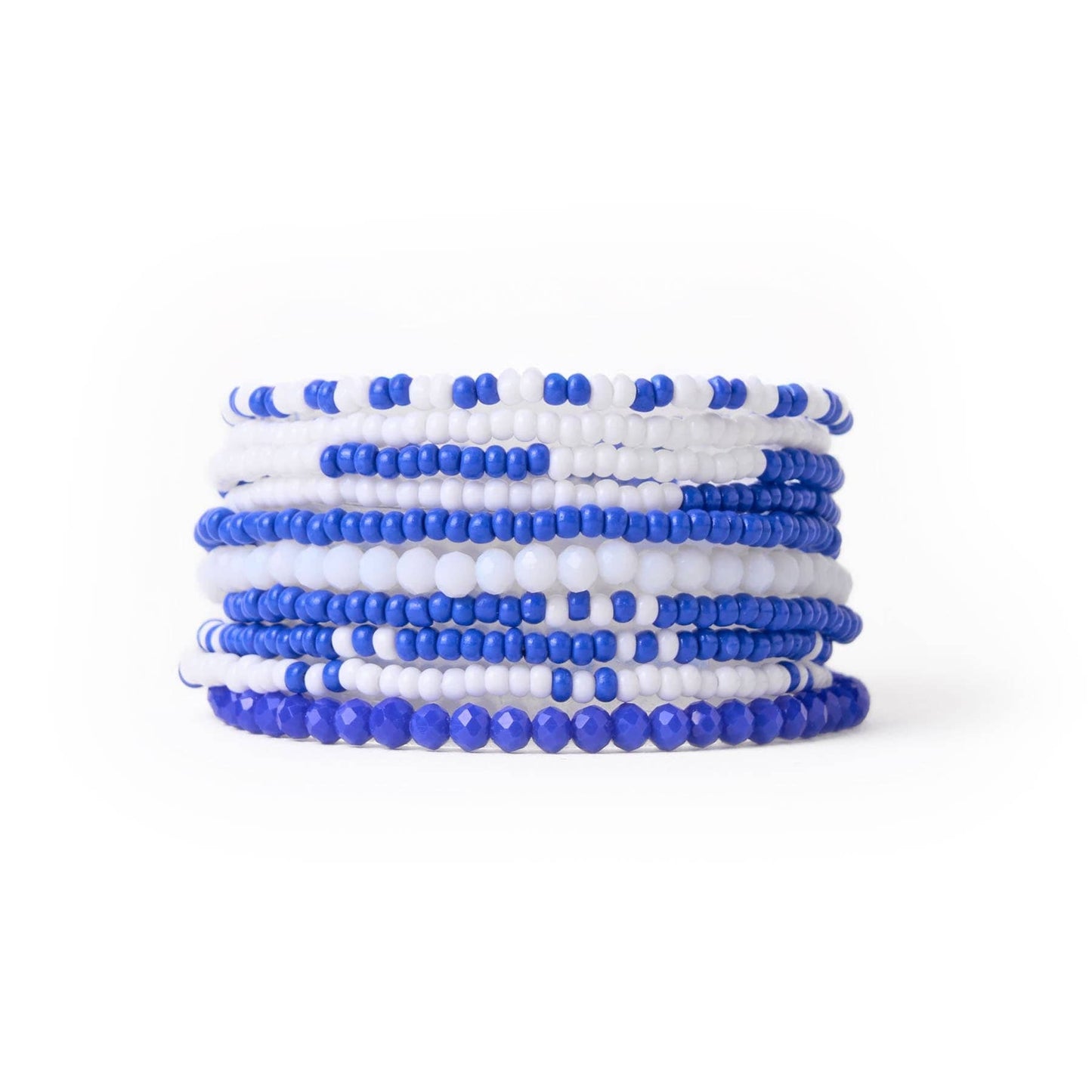 Game Day Beaded 10 Strand Stretch Bracelet Set
