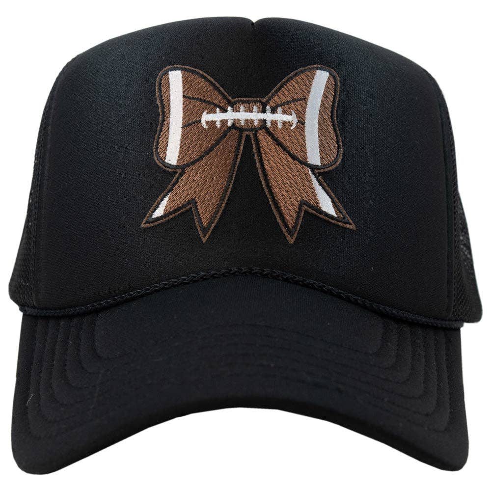 Football Bow Coquette Patch Trucker Hat