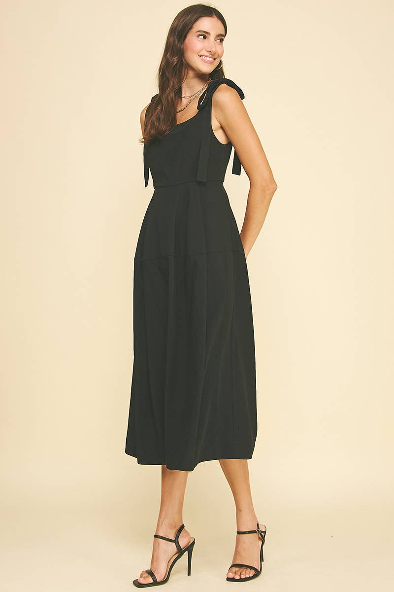 Ribbon Detailed Sleeve Midi Dress