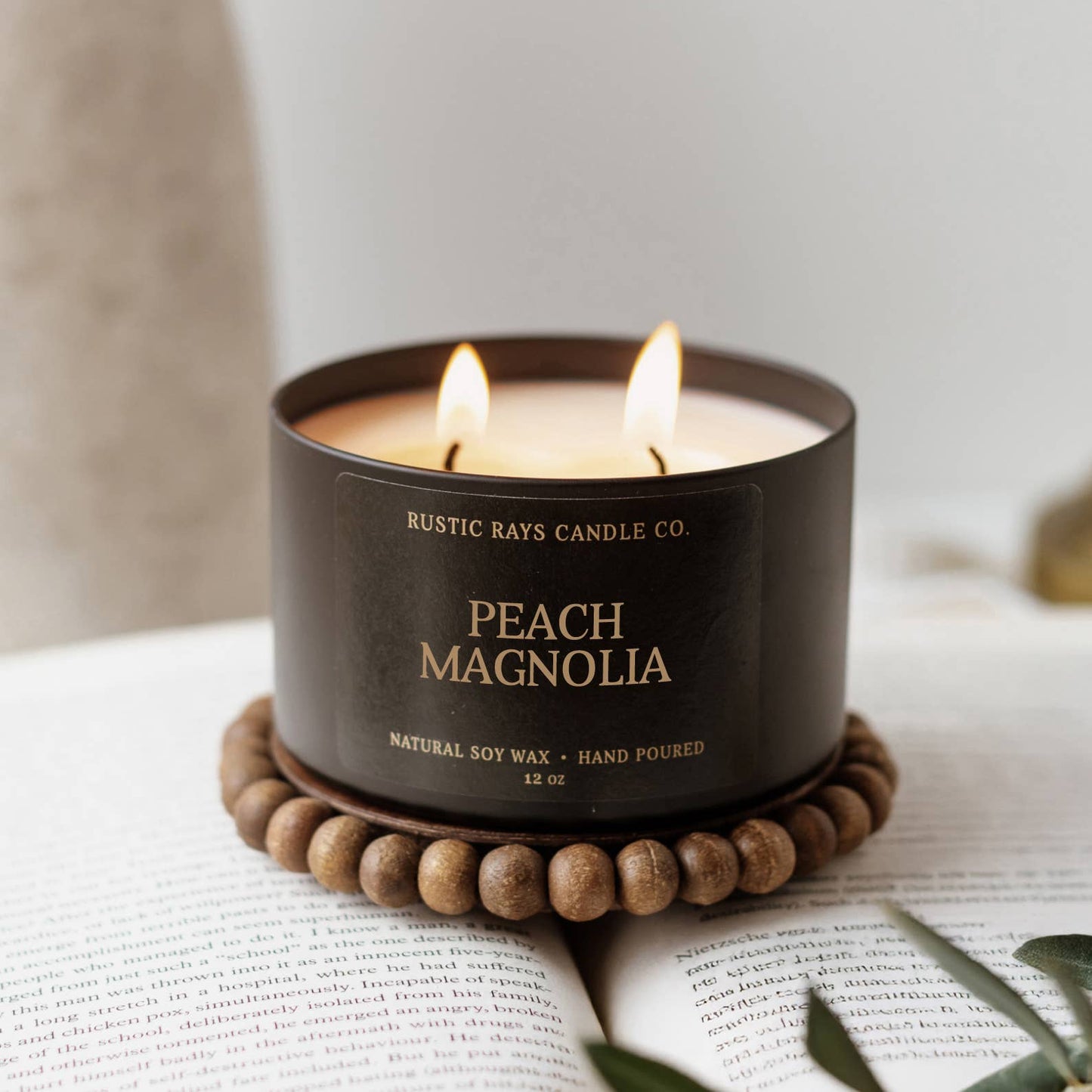 Peach Magnolia 12 oz Soy Candle
