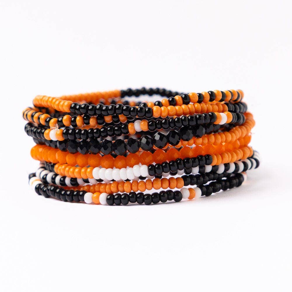 Game Day Beaded 10 Strand Stretch Bracelet Set