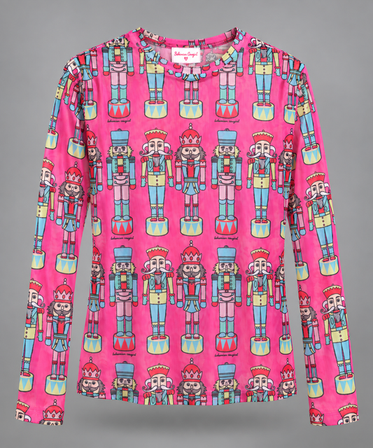 Nutcracker Mesh Top Pink