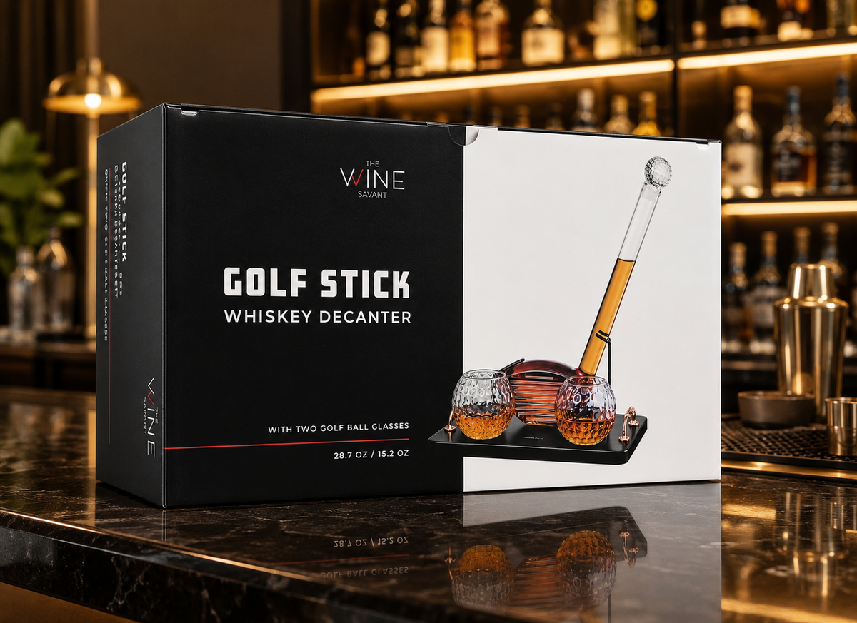 Golf Club Whiskey Decanter Set with 2 Crystal Glasses, 28.7