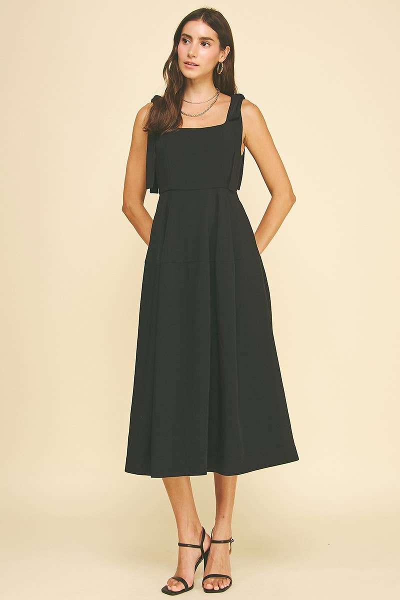 Ribbon Detailed Sleeve Midi Dress