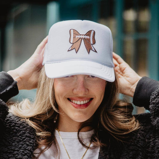 Football Bow Coquette Patch Trucker Hat