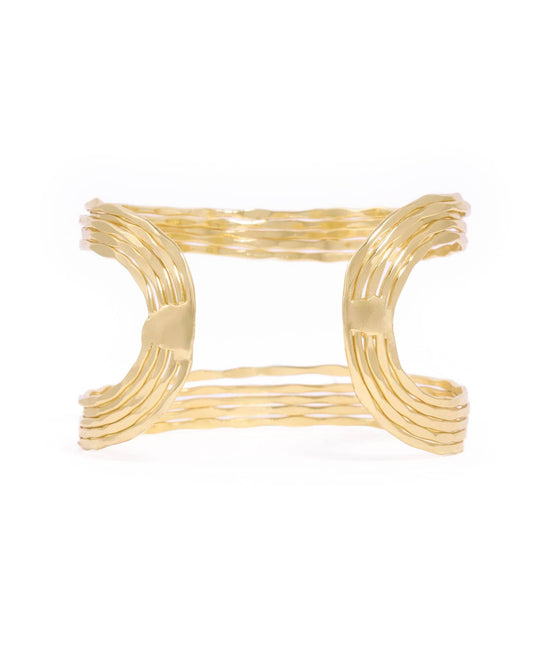 Louisa Open Wave Cuff Brass