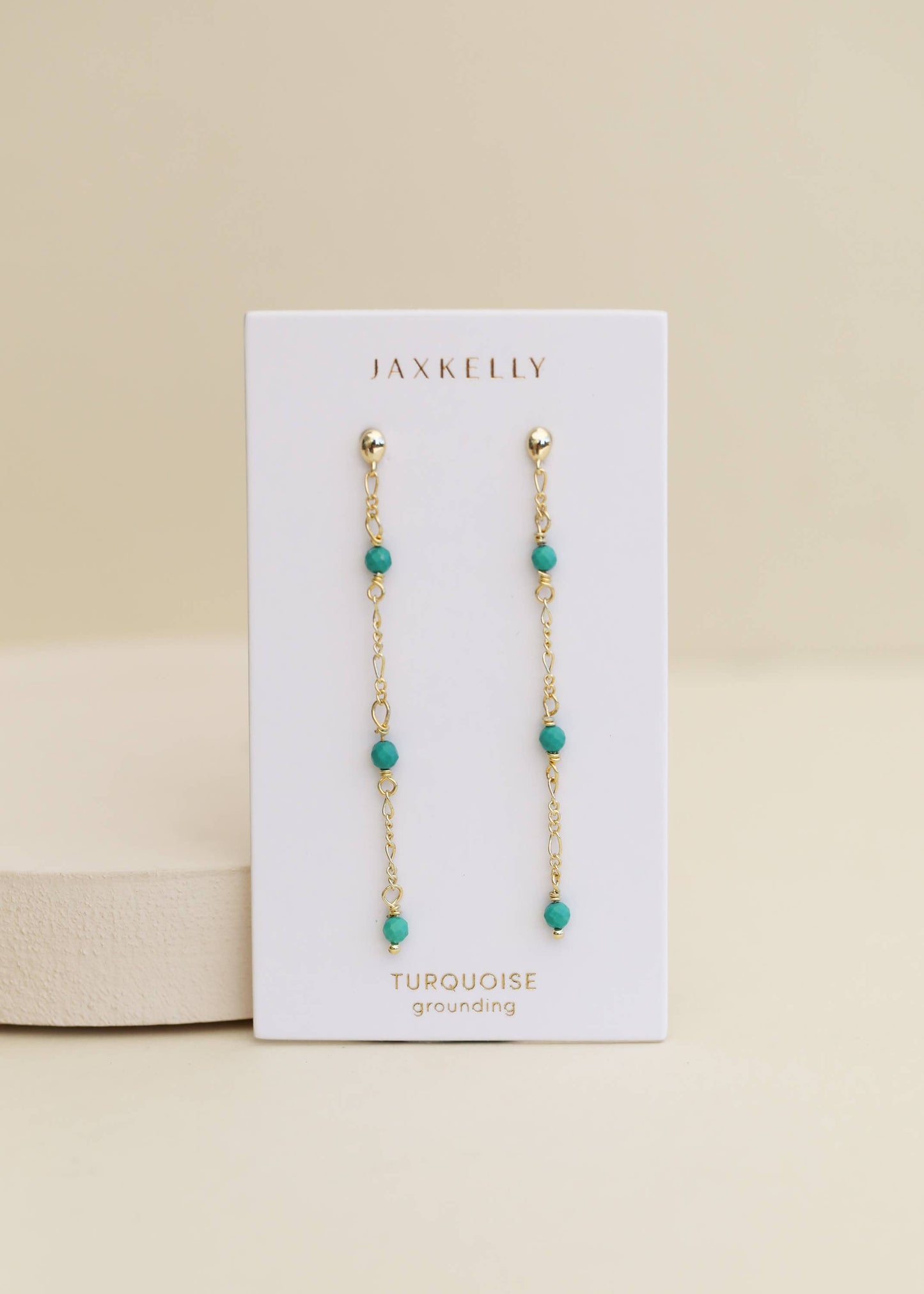 Gemstone Chain Drop Earring - Turquoise