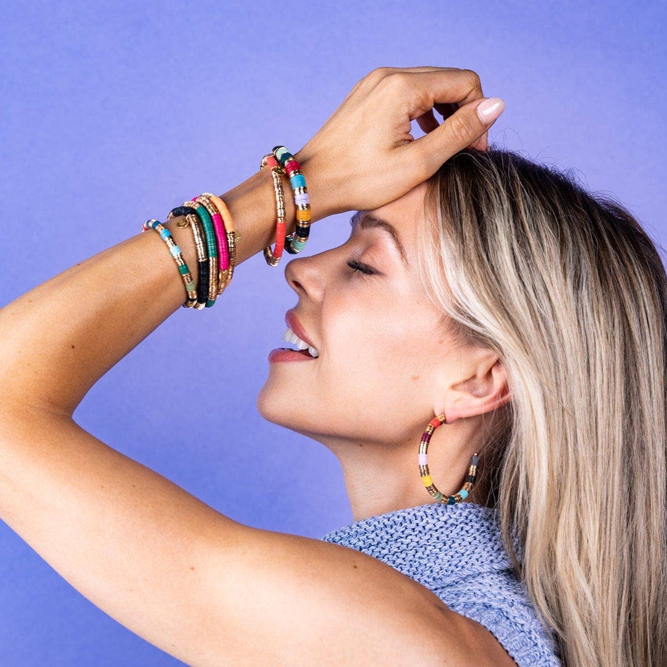 Grace Two Color Block Stretch Bracelet