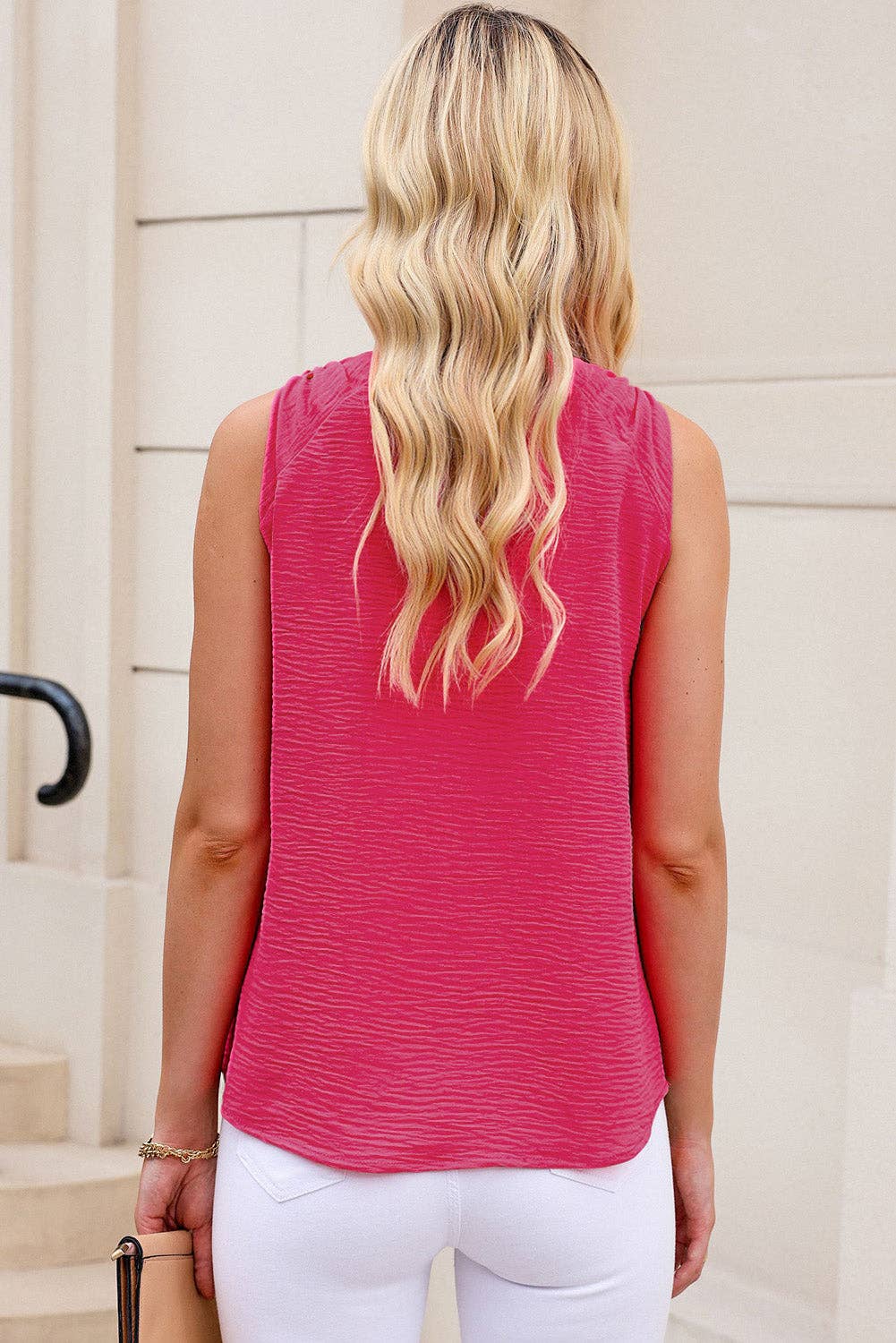 V Neck Knotted Shoulder Vest