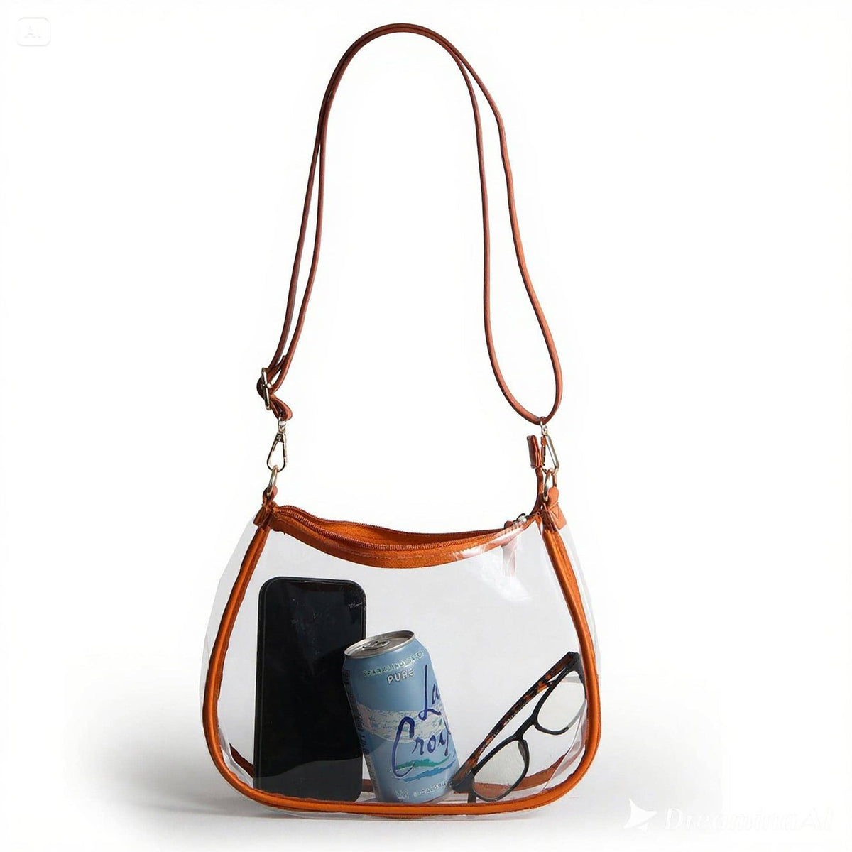 Sara Clear Purse - Burnt Orange