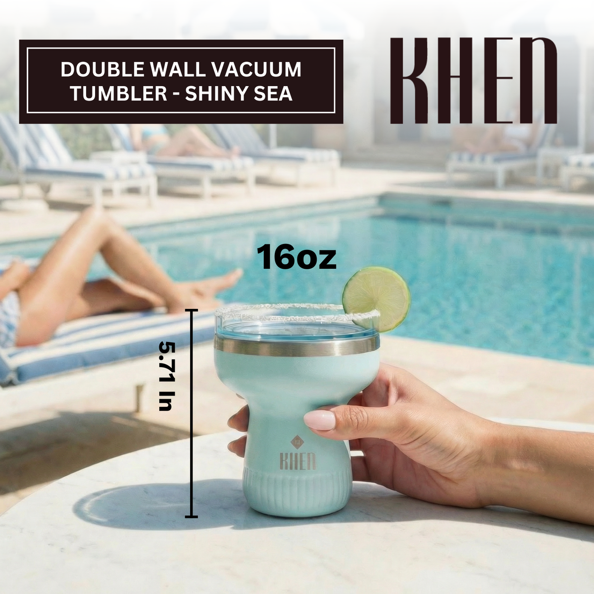 Double Wall Insulated Margarita Tumbler - Sea Glass