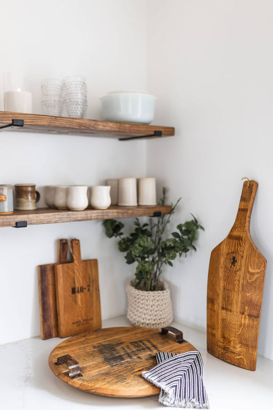 Whiskey Barrel Head Tray