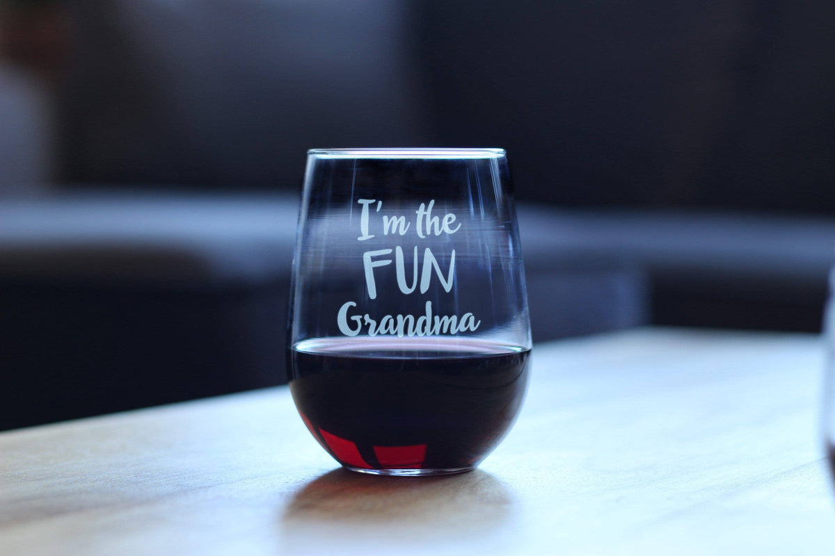 Fun Grandma Stemless Wine Glass