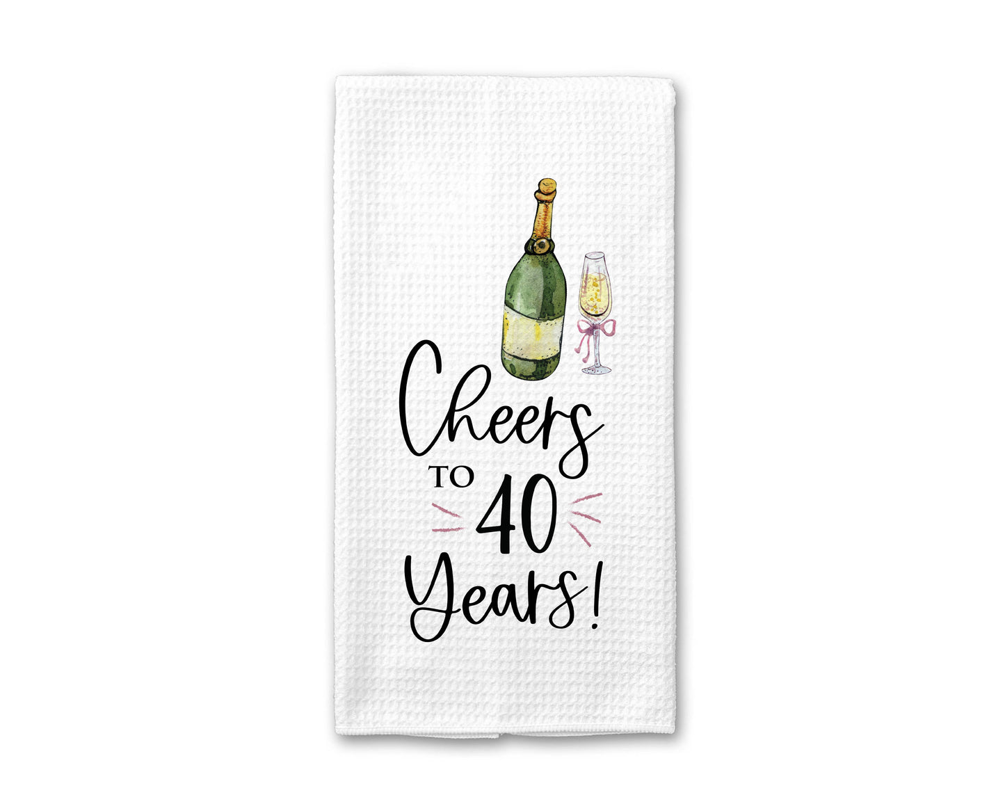 Cheers to Years Anniversary Kitchen Towel