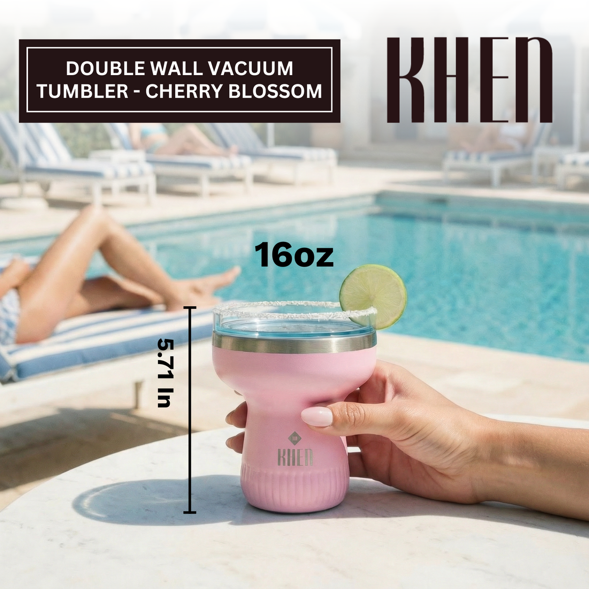 Double Wall Insulated Margarita Tumbler - Cherry Blossom