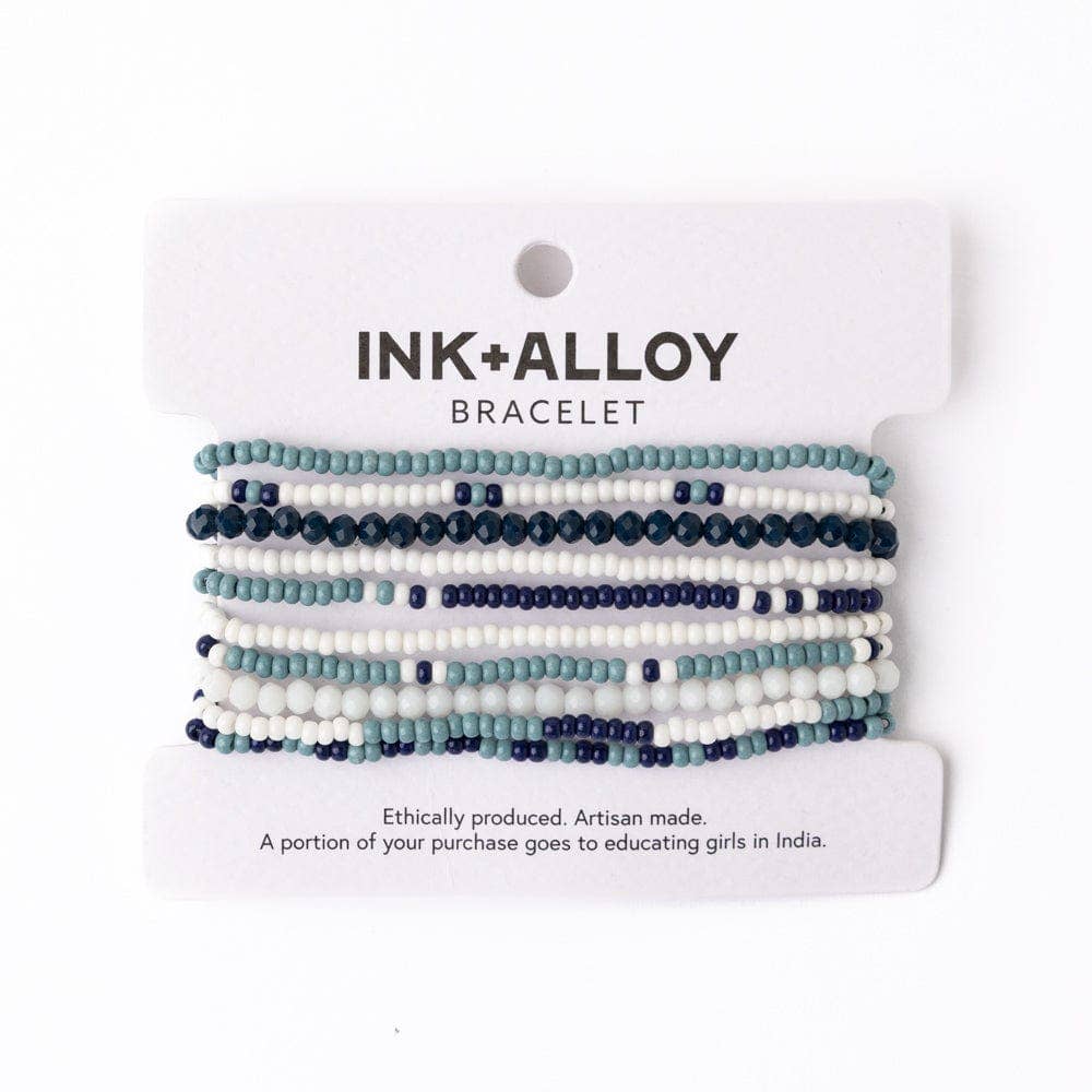 Game Day Beaded 10 Strand Stretch Bracelet Set