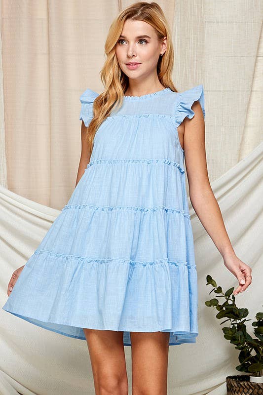 Sleeveless Ruffle Tiered Babydoll Dress 5155IMD