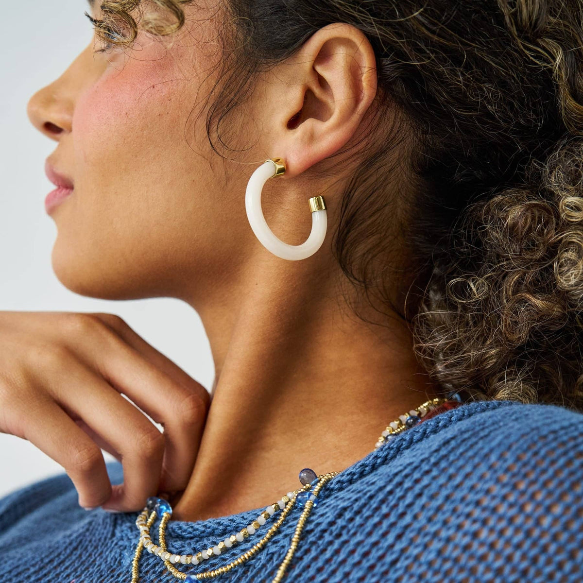 Winona Shiny Resin Hoop Earrings