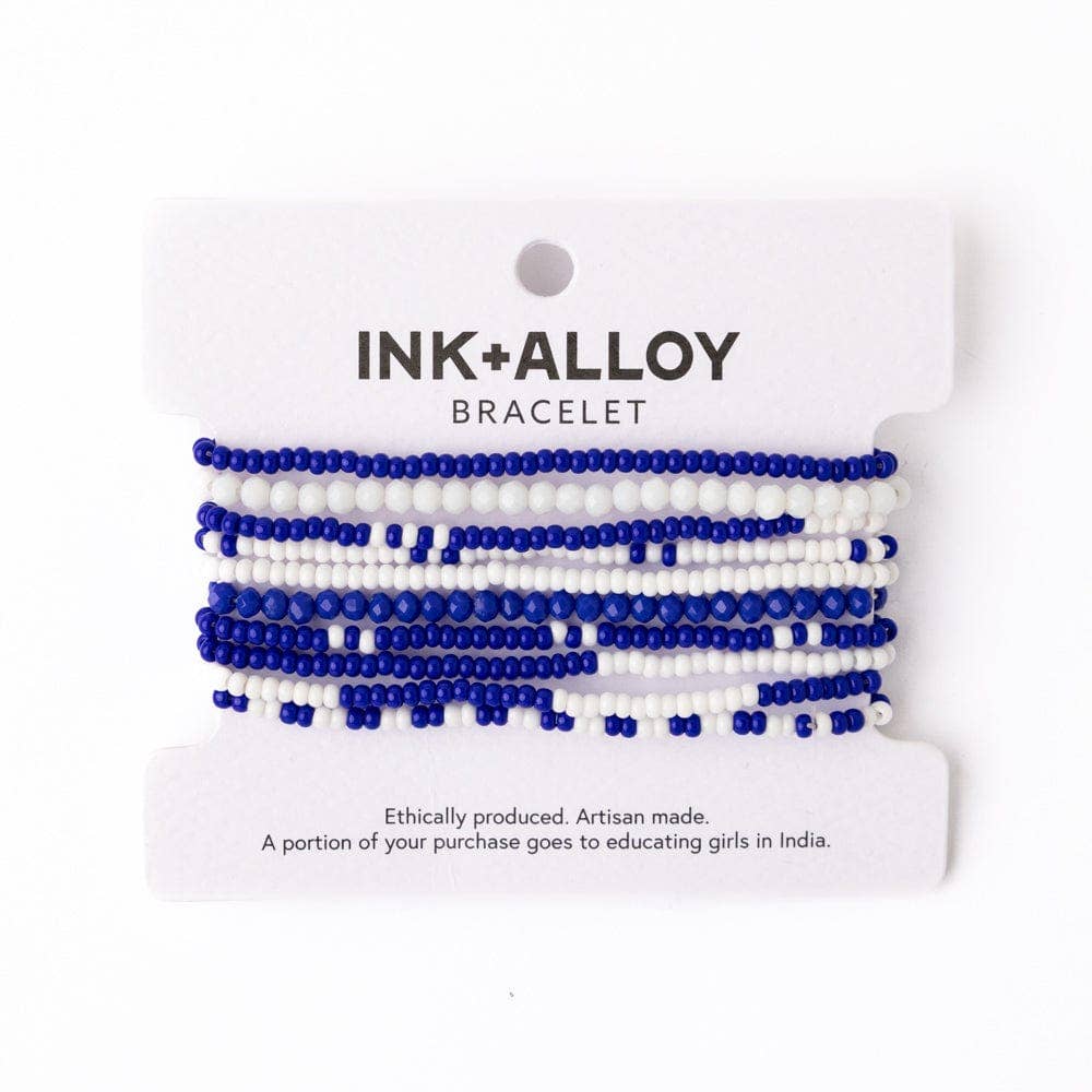 Game Day Beaded 10 Strand Stretch Bracelet Set