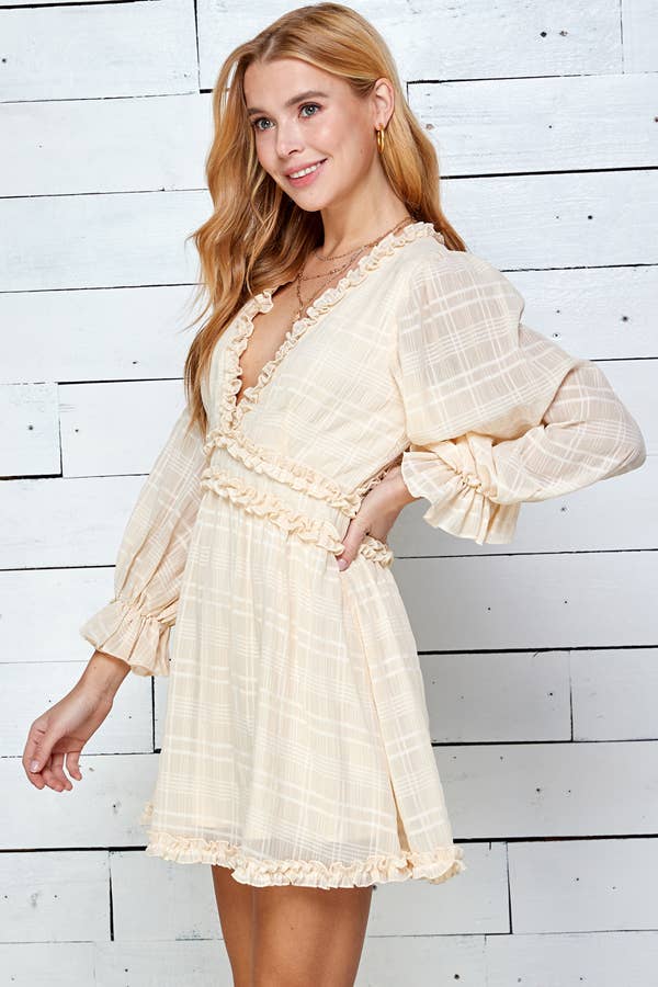 Three quarter sleeve dress - Cream