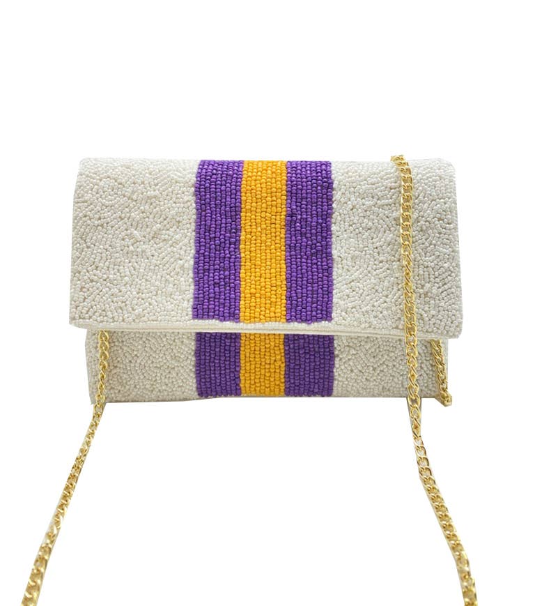 LSU BEADED MINI CLUTCH