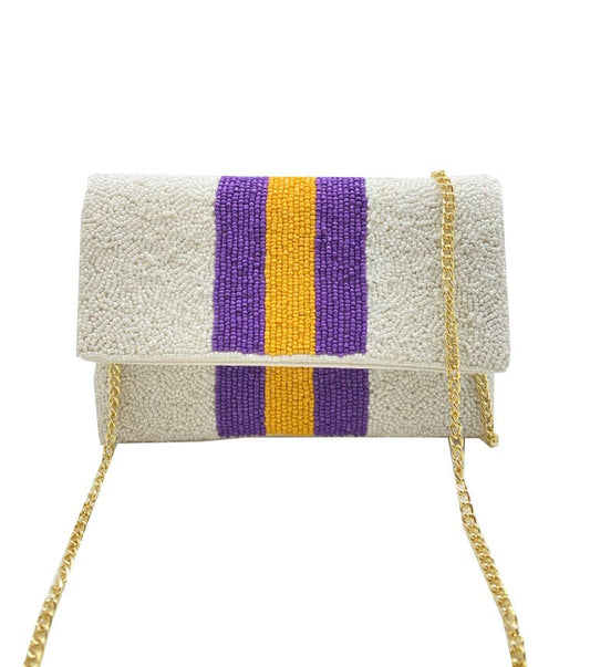LSU BEADED MINI CLUTCH