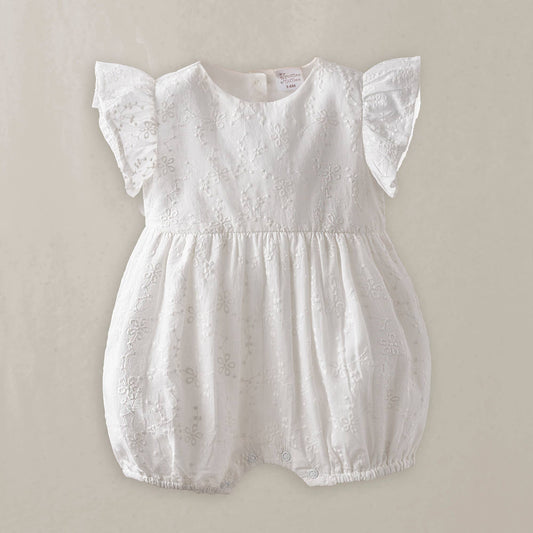 Charlotte Embroidered Cotton Summer Romper