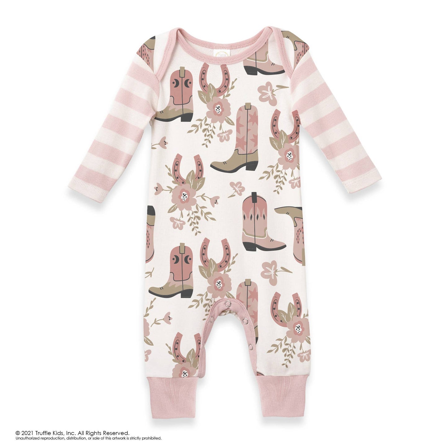Western Cowgirl Boots Baby Cotton Romper